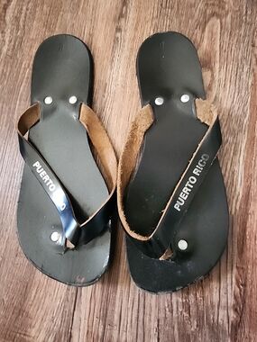 Black Women's Leather-Trim Sandals